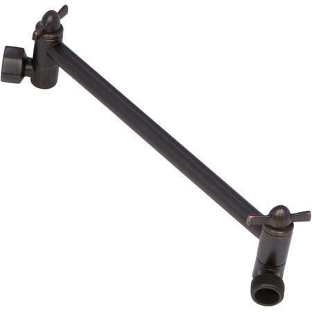 Showerhead Accessory 10 Inch Ceiling Mount - 10 Inch Adjustable Shower Arm - Modern Brass Showerhead Extension - Indoor And Outdoor, Wall Or Ceiling Mounted Straight Extender - Aqua Elegante - Oil-Rubbed Bronze