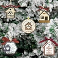 thumbnail image 2 of Pebbuoy Christmas Pendant Wooden House Shape Plaid Bowknot Decor Hanging Ornament 2-Ply Wooden Material Pendant with Lanyard Home Decoration, 2 of 7