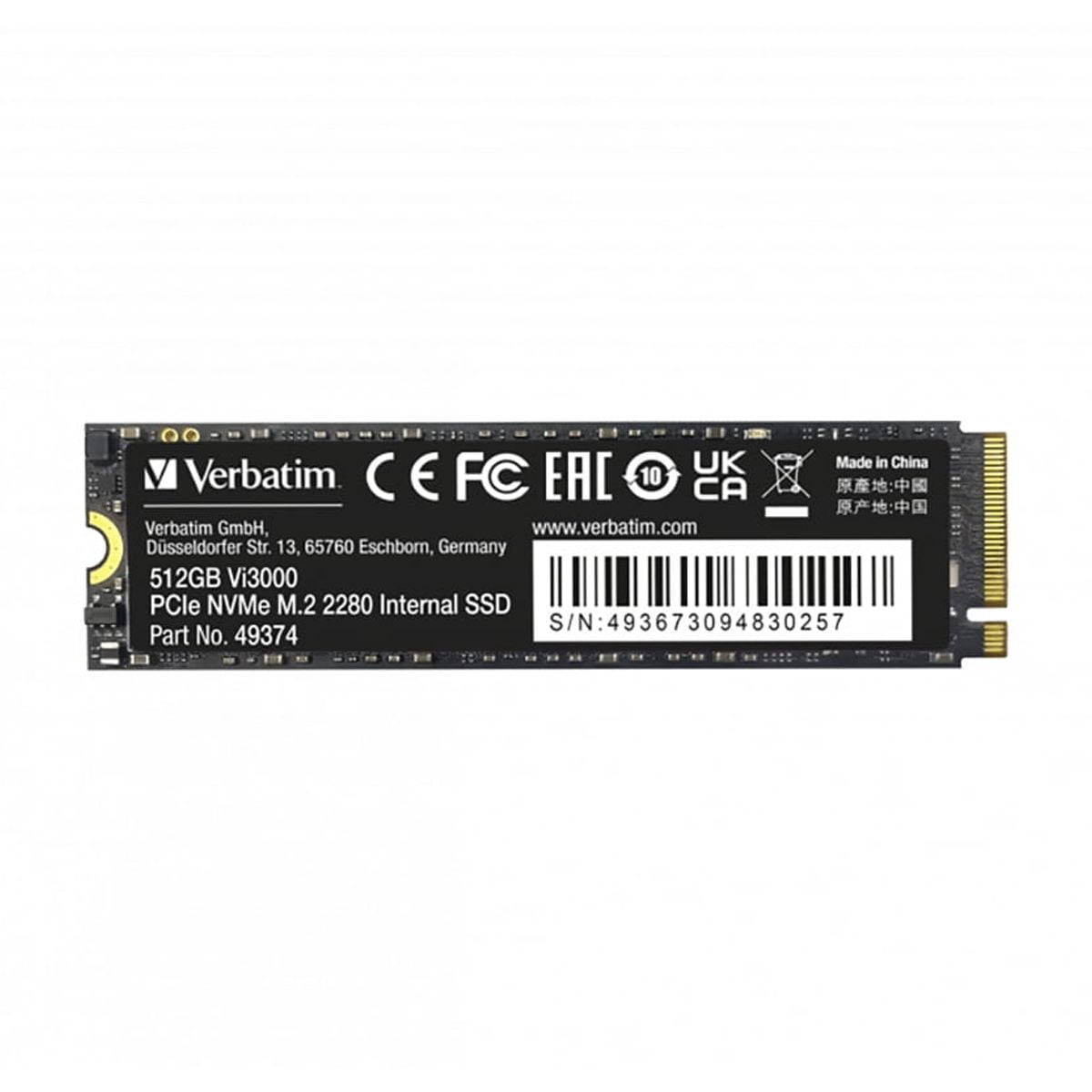Verbatim 512GB Vi3000 PCIe NVMe M.2 2280 Internal SSD