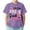 Purple, variant on TAIAOJING Boy Girl Versatile T-Shirts Cartoon Bow Letter Printed Short Sleeve O-Neck Casual Tshirts Last Day Of School Top For Infant To Teenager Relaxed Fit Lightweight Daily Wear