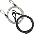 thumbnail image 1 of 100CM/3.3ft 3mm Outdoor Travel Security Cable Lock,Braided Steel Coated Safety Cable Luggage Lock,Safety Cable Wire Rope Double Loop Lightweight (2 Pack), 1 of 7