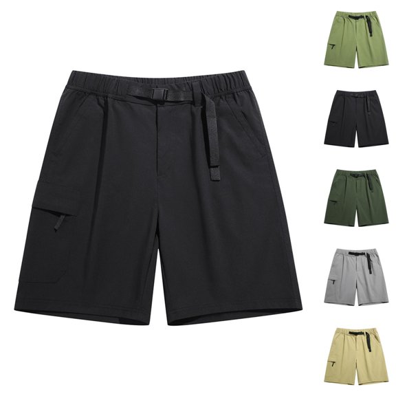 Bermuda Cargo Shorts for Men Summer Casual Elastic Waist Wide Straight Leg Relaxed Fit Work Shorts with Pockets