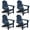 Blue, variant on FOOWIN Folding Adirondack Chair with 4 in 1 Cup Holder Set of 4, HDPE Outdoor Fire Pit Chairs Adirondack Chair Plastic, Black