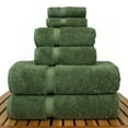 thumbnail image 2 of Luxury Hotel & Spa Quality, Quick Dry 100% Turkish Cotton, 700 GSM, Eco Friendly Towel, Bathroom and Kitchen Dobby Border Towels, 2-Bath Towel, 2-Hand Towel, 2-Washcloth (Bundle Set of 6, Moss), 2 of 3