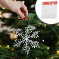 thumbnail image 2 of Guozer 3Pcs Hanging Snowflakes for Wreath Decor, Artificial Snowflake Ornaments with String for Christmas Tree Decor, 2 of 9