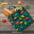 thumbnail image 5 of Honeii Colorful Dinosaurs Print Tote Bag, Reusable Grocery Shopping Bag,Shoulder Bag with Inner Pocket, 5 of 7