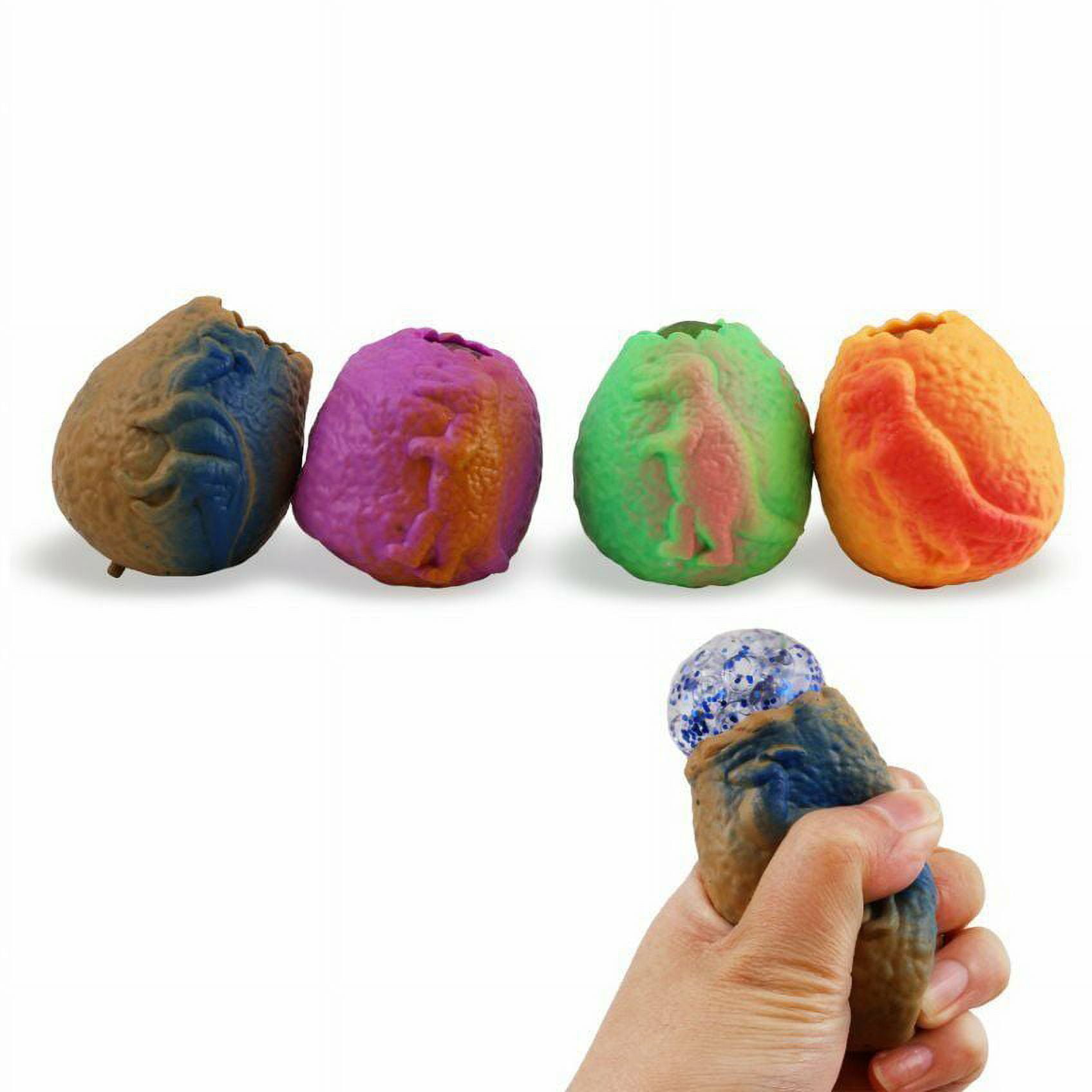WPYST Set of 12, Multi Color Cute Vivid Dinosaur Eggs Squeeze Balls Party Favors