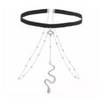 thumbnail image 1 of Cadena de pierna para mujer madiola Serpiente plateada, 1 of 6