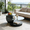 Black, variant on StnTalk 42" Round Coffee Table, 3-Tier Glass Coffee Table with Imitation Stone Pattern MDF Base, Modern Storage Center Table for Living Room, Small Space, Apartment