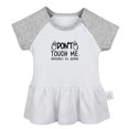 thumbnail image 5 of Pack of 2, Don't Touch Me & My Grandma's Crazy And I'm Not Afraid To Tell On You Funny Dresses, Newborn Baby Skirts, Infant Princess Dress, Toddler Frocks (Gray Raglan Dresses, 12-18 Months), 5 of 5