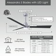 thumbnail image 6 of Matthews Fan Company AKLK-BN-BK-42 Alessandra 42” Brushed Nickel Ceiling Fan with 3 Matte Black Blades, Integrated LED Light Kit, Remote Control, Indoor/Outdoor Wet Rated, 6 of 6