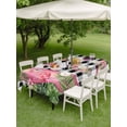 thumbnail image 4 of Outdoor Tablecloth with Umbrella Hole for Patio/Picnic/Party/Camping, Summer Flamingo Waterproof Table Cloth Rectangle Table Cover Washable, Tropical Plants Botanical Floral Black Plaid (60"x 120"), 4 of 8