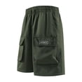 thumbnail image 2 of Dxzfnsa Men's Cargo Shorts Casual Plaid Relaxed Loose Fit Elastic Waist Multi Pocket Pants Regular Big XS-2XL, 2 of 9