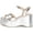 Silver, variant on -Daystar- Women's Open Toe Ankle Strap Wedge Platform Trendy Summer Sandals, Denim Blue, 8.5