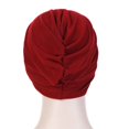 thumbnail image 5 of Women Solid India Hat Muslim Ruffle Cancer Chemo Beanie Turban Wrap Scarf Cap, 5 of 5