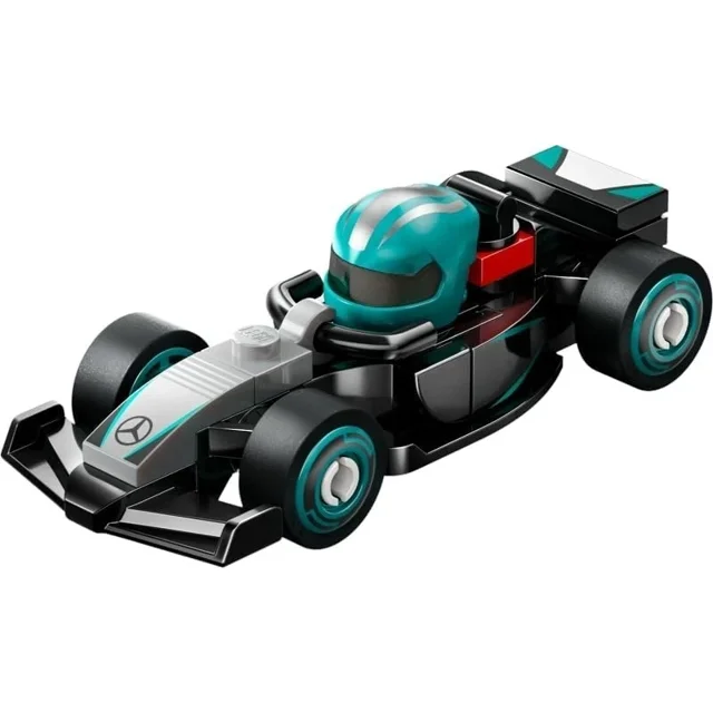 LEGO Voitures de Course F1 de Collection - Voiture de Course de l'Équipe Mercedes F1 avec Casque de Pilote et Roues Mobiles - Formule 1-71049