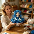 thumbnail image 2 of DIY Rose Fairy Crochet Doll Kit Complete Knitting Craft Pack For Handmade Doll Ornament Making(Blue-25x21x8cm), 2 of 2