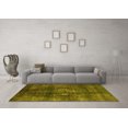 thumbnail image 3 of Ahgly Company Machine Washable Indoor Square Oriental Yellow Industrial Area Rugs, 8' Square, 3 of 4