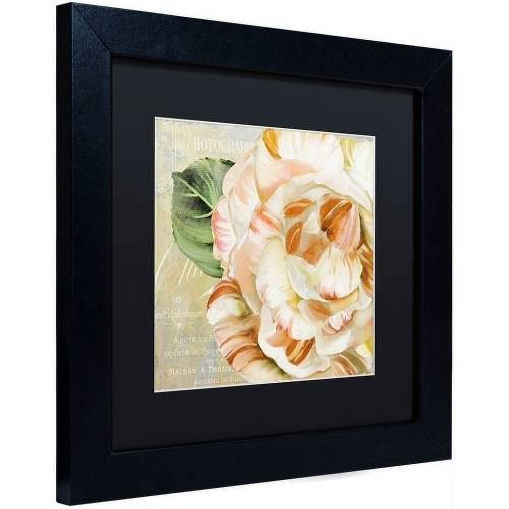 Trademark Fine Art "Camellias I" Canvas Art by Color Bakery Black Matte, Black Frame