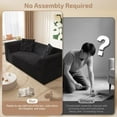 thumbnail image 5 of 79.5'' Futon Sofa Bed, Foldable Sleeper Sofa, Chenille Boneless Couch, 3-in-1 Modern Convertible Loveseat with 2 Pillows, Deep Seat, Folding Couches for Living Room, Apartment, Bedroom, Black, 5 of 9