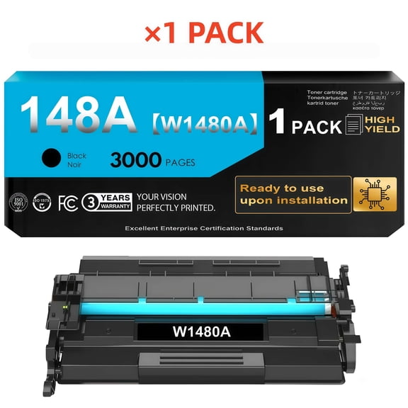 148A Toner Cartridge Black (with Chip) 4001n 4101fdw W1480A 148X Compatible for 148A W1480X for Pro MFP 4101fdw 4101fdn Pro 4001dw 4001dn Printer Ink (1 Pack)