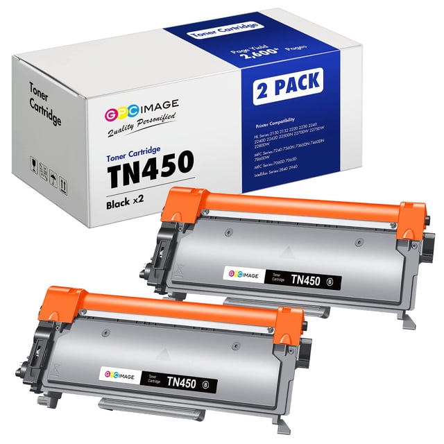 Cartucho de tóner GPC Image compatible con Brother TN450, paquete de 2