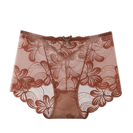 Upioiwer Womens Underwear Plus Size Women S Athletic Underwear Women Hipster Plus Size Mid Waist Party Hollow Out Floral Transparent See Through Quick Drying Lace Panty For Woman Rn15763 Tummy