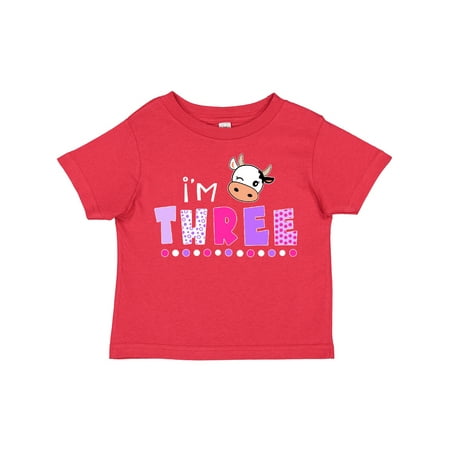

Inktastic I m 3 Cute Cow and Polka Dots Gift Toddler Boy or Toddler Girl T-Shirt