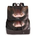 thumbnail image 1 of Balery Playful Baby Hippo Splash Mochila de Cuero para Mujeres, Gran Capacidad, Bolsa de Viaje Multifuncional, Mochila de Cuero y Bolsa de Hombro para Mujeres, 1 of 4