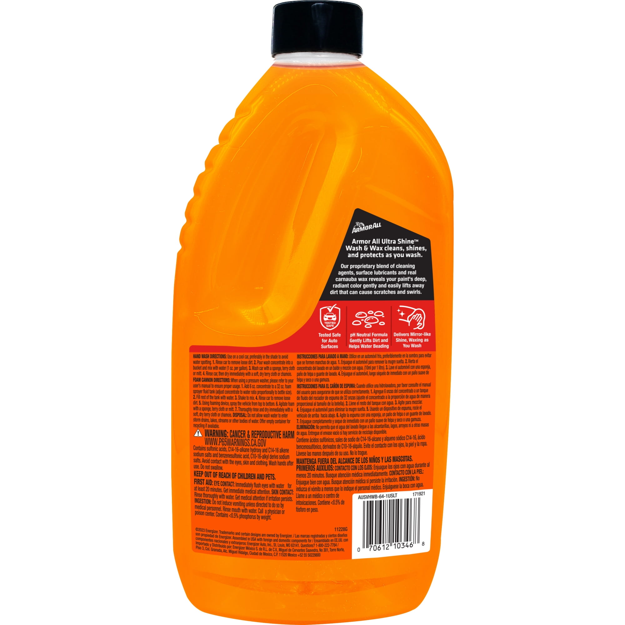 Armor All Ultra Shine Car Wash and Wax for Car Detailing, 64 fl oz Bottle