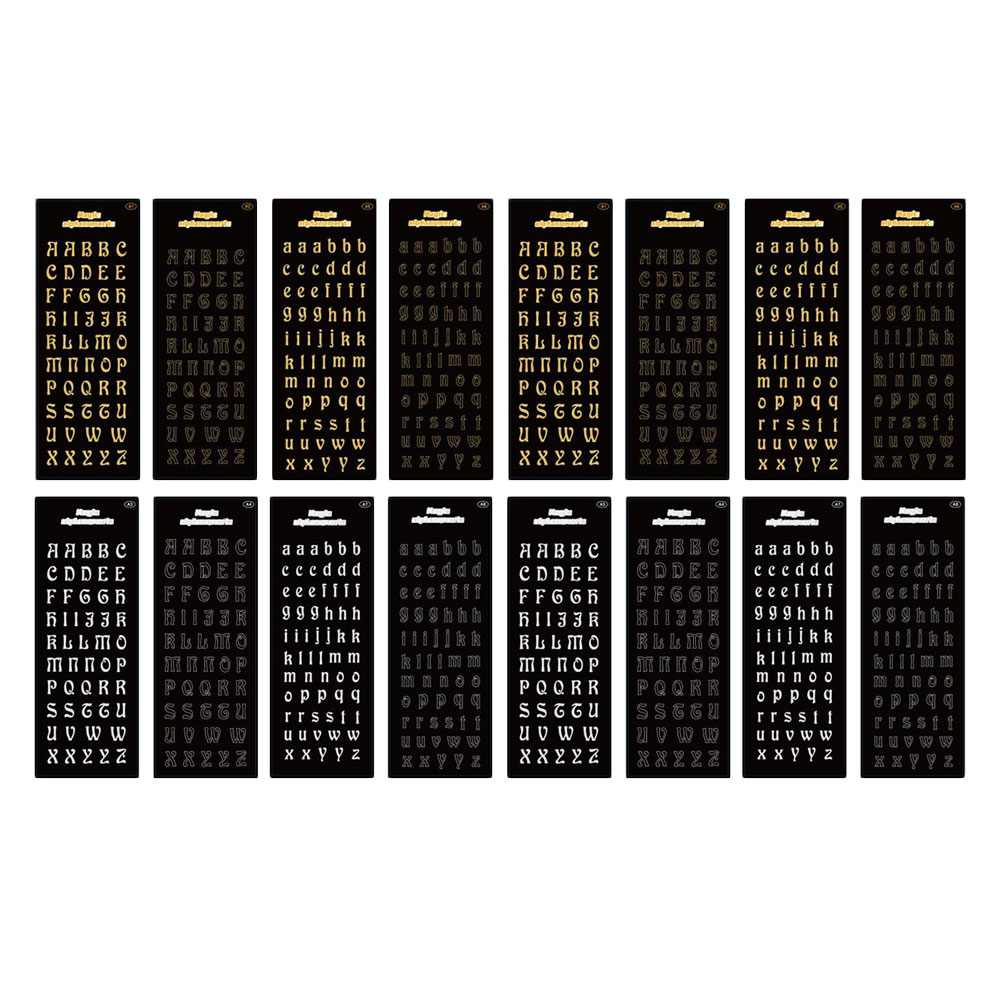 16 Sheets Alphabet Sticker Selfadhesive Letter Stickers Adhesive Gold