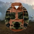 thumbnail image 2 of LMOIPLI Camouflage Print Hoodies for Men Military Mens Fleece Lined Quarter Zip Cargo Sweatshirt with Multi Pockets Orange XL, 2 of 4