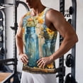thumbnail image 5 of Fuzoiu Rustic Blue Vase Blossoms Print Men's Workout Tank Tops,Sleeveless Gym Shirt Quick Dry,Fitness Bodybuilding T-Shirt,Muscle Athletic Workout Tee-Large, 5 of 7