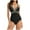 Black, variant on WREESH Womens One Piece Swimsuits Fashion Comfortable V-Neck Sleeveless Fold Solid Color Bathing Suits Blue
