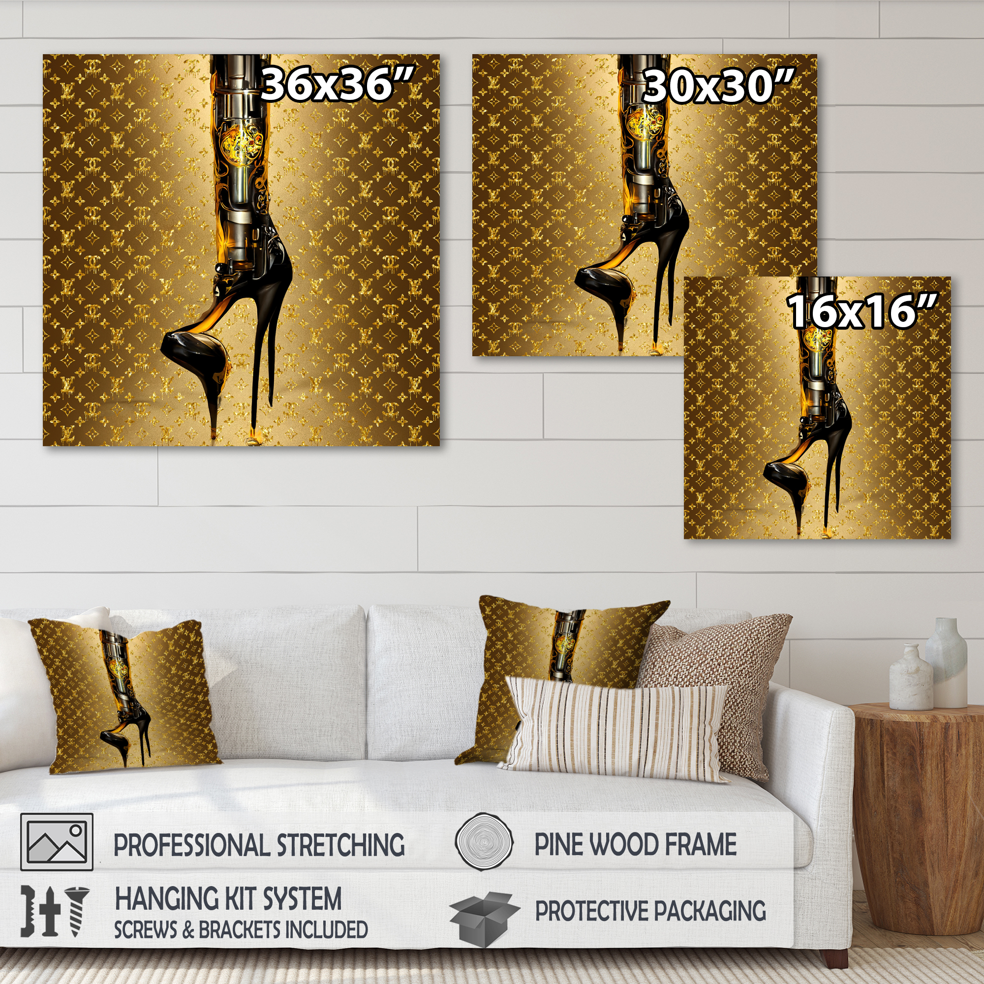 Designart Luxury Brand Bionic Heel II Canvas Wall Art
