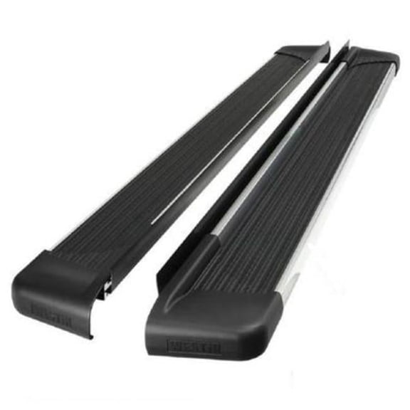 89.5 in. SG6 Cab Length Black Running Boards with Polished Trim for 2003-2013 Chevy Avalanche