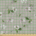 thumbnail image 2 of Ambesonne Sakura Pattern Fabric by the Yard Upholstery, Art Japanese Flowers, 10 Yards, Purple Grey and Fern Green, 2 of 5