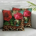 thumbnail image 3 of Fenyluxe Leopard Pillow Cover,Red Rose Printed Throw Pillow Cover for Outdoors Car,Wild Animal Safari Cheetah Spot Decor Cushion Case,Brown Leopard Pattern Soft Decorative Pillow Cover White, 3 of 5