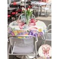thumbnail image 6 of Outdoor Tablecloth with Umbrella Hole Zipper Easter Round Tablecloth 54" Waterproof Outside Table Cloth Spring Rabbit Ear Colorful Eggs Love Flowers Patio Table Cover Tablecloths for Picnic Party, 6 of 8