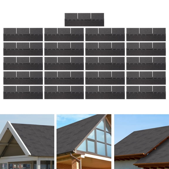 ToppiJoy 21Pcs Asphalt Roofing Shingles, Durable Roof Repair Asphalt Tile, Outdoor Storage Shed Roof for House, Shed, Garage, 0.1" Thick, Grey