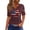 Wine, variant on Women's Patriotic USA 250th Anniversary T Shirt Short Sleeve Button Henley American 250 Celebration Tee Tops