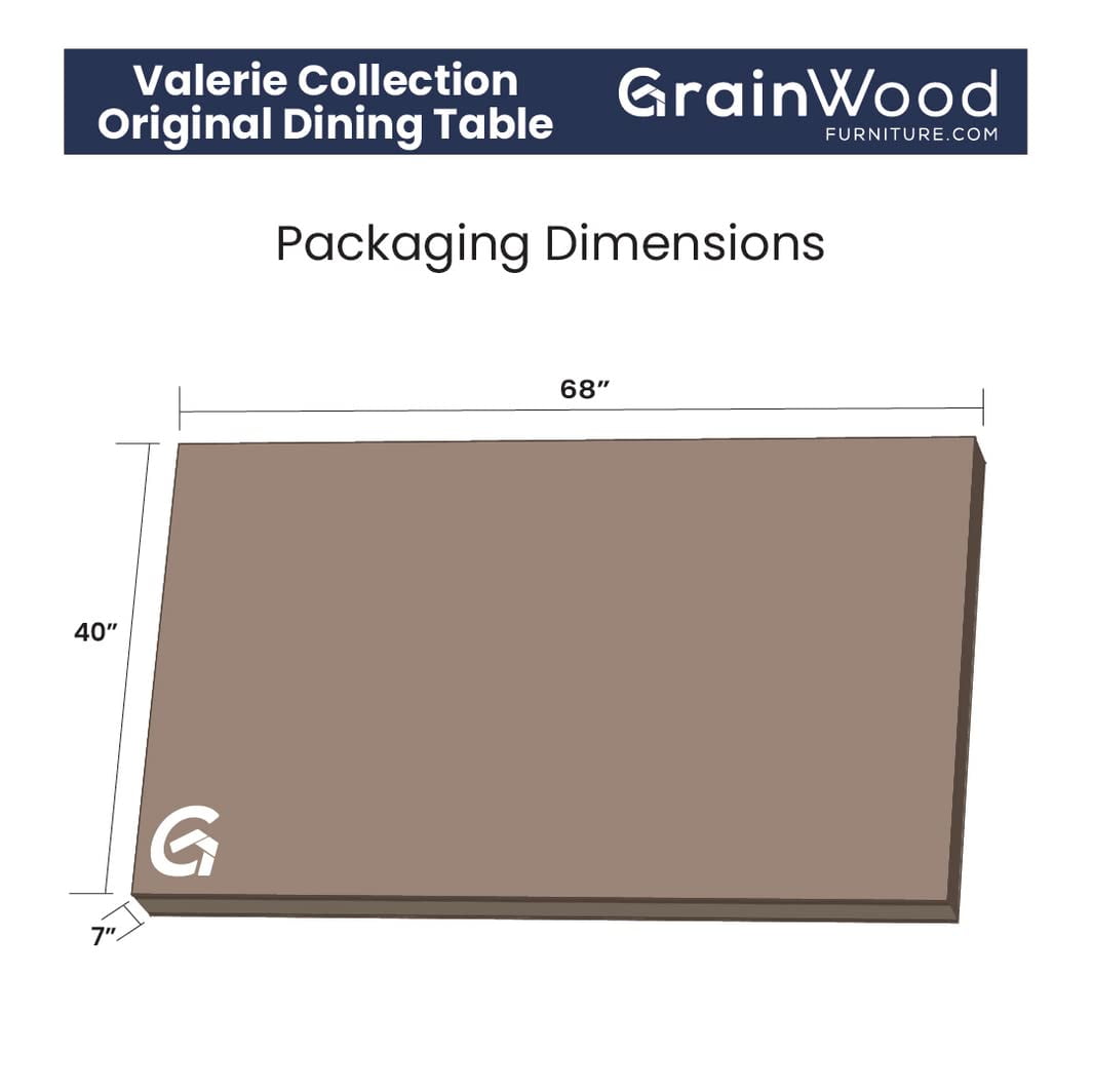 Grain Wood Furniture Valerie Original Solid Wood 63" Dining Table, Off-White