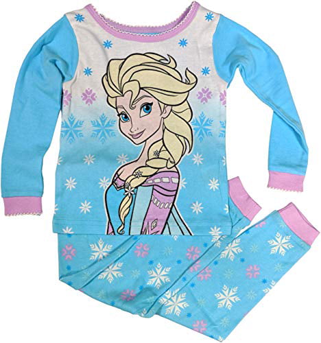 Disney Frozen Pajamas 2-Piece Long Sleeve Elsa PJs for Toddler Girls (5T)  White