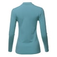 thumbnail image 3 of A2Y Women's Basic Solid Soft Cotton Long Sleeve Mock Neck Top Shirts Junior Fit Titanium S, 3 of 6