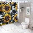 thumbnail image 7 of Pratyus Sunflowers Modern Waterproof Shower Curtain for Country Cottage & Farmhouse Bathroom Decor with Hooks 69x72, 7 of 7