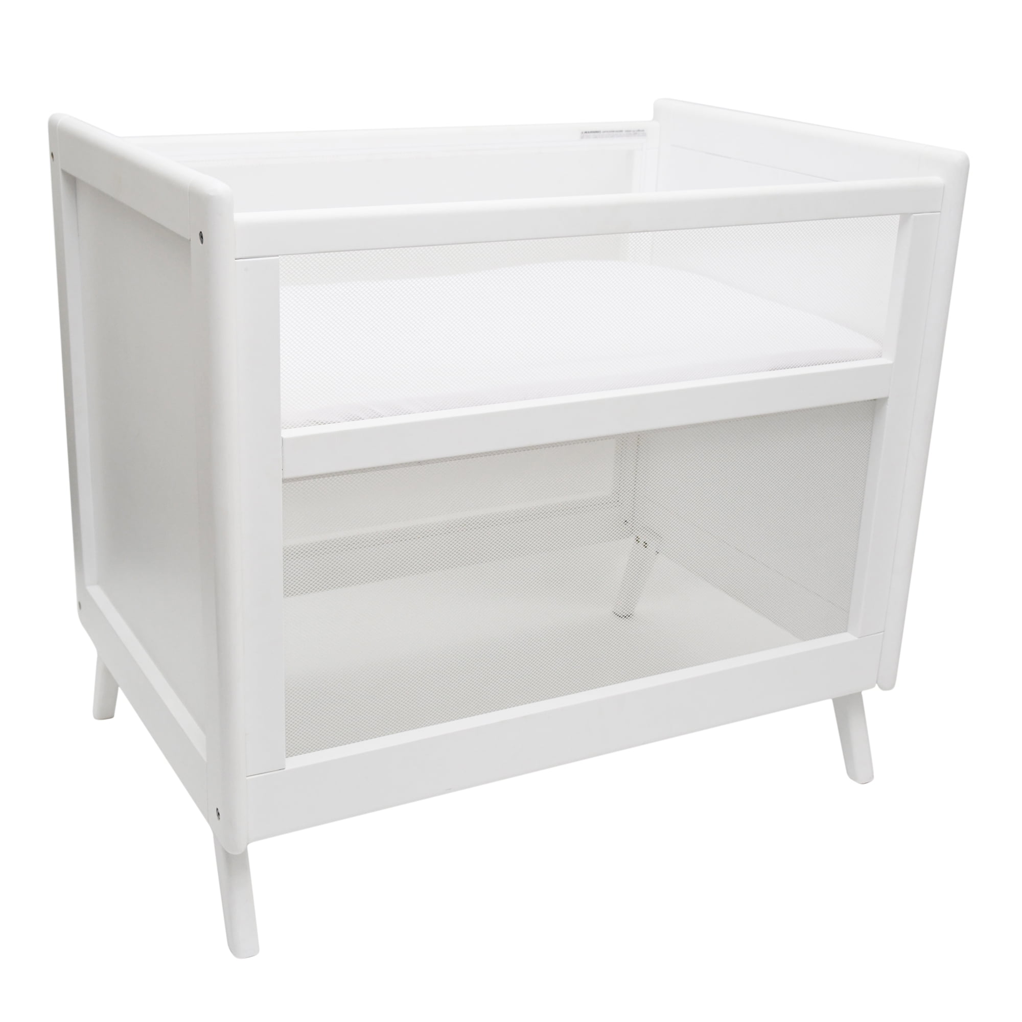 BreathableBaby 2in1 Breathable Mesh Mini Crib with Mattress White