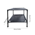 thumbnail image 3 of huayou Solid Black Double Tier Raised Pet Bed, Breathable Durable Oxford Cloth Surface, Decoration, for Indoor Cat Dog Kennel Under 10kg, 19.69x19.69x17.71 inch, Pure Black, 3 of 6