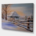thumbnail image 3 of Designart ' Traditional Cottage Covered With Snow In Winter II ' Traditional Canvas Wall Art Print, 3 of 4