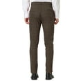 thumbnail image 3 of INSPIRE CHIC Men's Plaid Dress Slim Fit Checked Business Pants with Pockets 32 Brown, 3 of 7