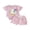 Pink, variant on BemeyourBBs Newborn Baby Girl Silly Goose Outfit Infant Baby Girls Summer 2 Piece Outfits Goose Embroidery Short Sleeve Waffled Romper Tops and Solid Pockets Shorts Clothes Set
